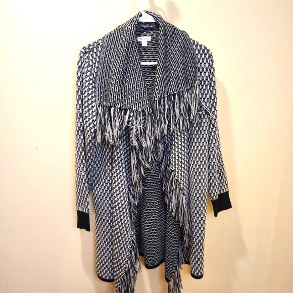 WESTPORT WOMEN'S Open Front Frindge Long Cardigan Size S - Picture 1 of 12